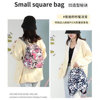 双肩包女韩版潮ins简约时尚休闲轻便出行书包大容量百搭双肩背包图4
