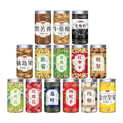 罐装花茶瓶装花草茶组合枸杞金银花玫瑰花茶金丝黄菊苦荞洛神明目图5