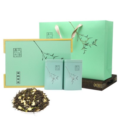 茶叶礼盒装茉莉花茶礼盒含茶叶半斤装高档送礼送人铁观音碧螺春图1