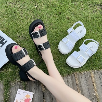 厚底凉拖鞋女夏季新款居家防滑外穿时尚百搭方扣网红ins镂空凉拖图5