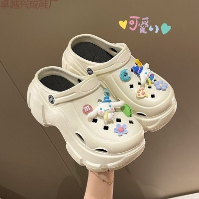 卡通厚底洞洞鞋女夏外穿新款室内夏季女款踩屎感防滑防臭凉拖鞋女图2