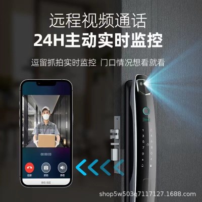 门锁3D人脸识别全自动锁密码锁指纹锁家用对讲涂鸦掌静脉智能安防图3