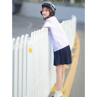 泰国校服禁忌女孩娜诺jk衬衫制服泰式运动会高中学生毕业班服套装图4