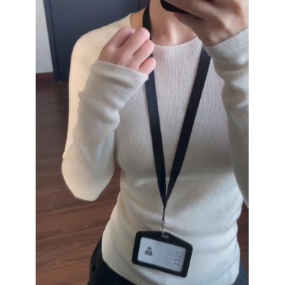 牛油果绿圆领针织打底衫女秋冬款洋气内搭打底衣保暖显瘦上衣